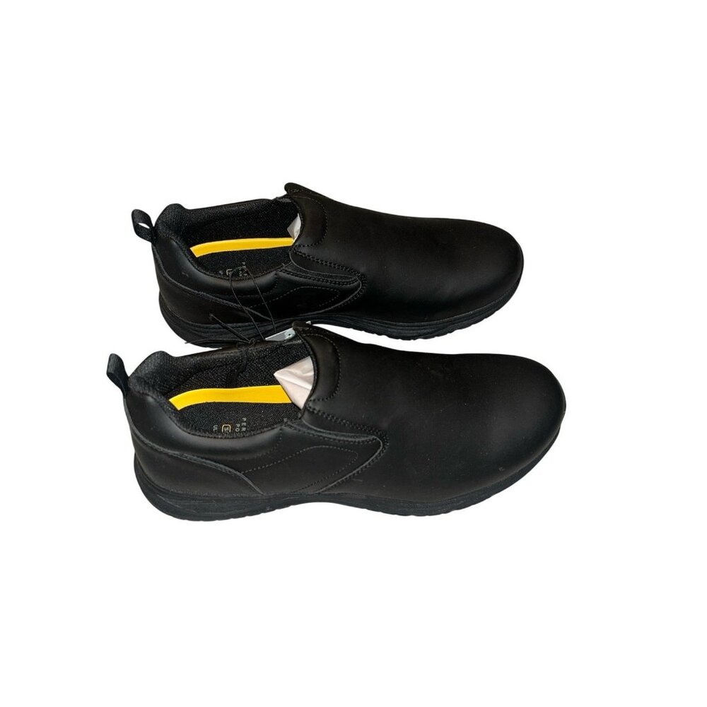 Perry Ellis Portfolio Black Slip Guard Ultra Foam Slip On Work Shoes Size 13 W